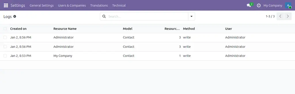 Audit Log — capture 3