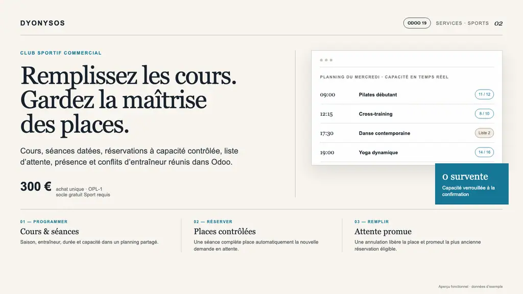 Club sportif (Odoo Online) — capture 4