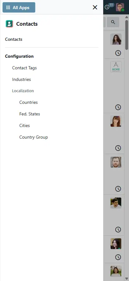 The app menu, where the bar was.