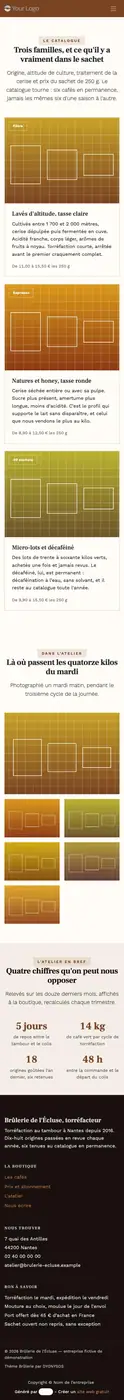 Les cafés à 414 px
