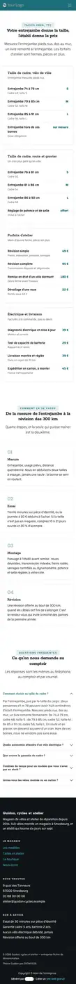 Tailles et atelier à 414 px
