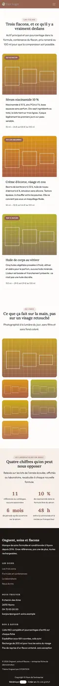 Les trois soins à 414 px