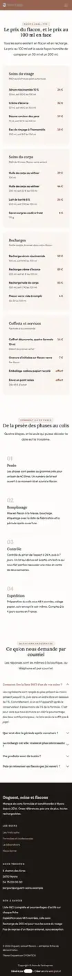 Formules et contenances à 414 px