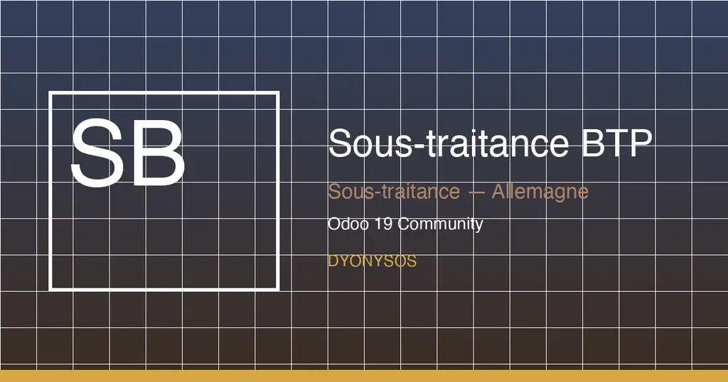 Sous-traitance BTP — Allemagne : retenue sur travaux de construction (Odoo Online) — capture 1