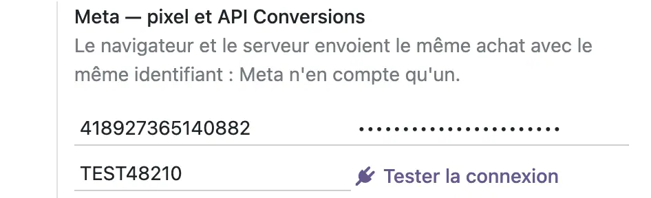 Le réglage, dans les paramètres du site web