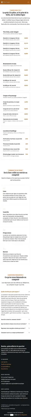 Tarifs et services à 414 px