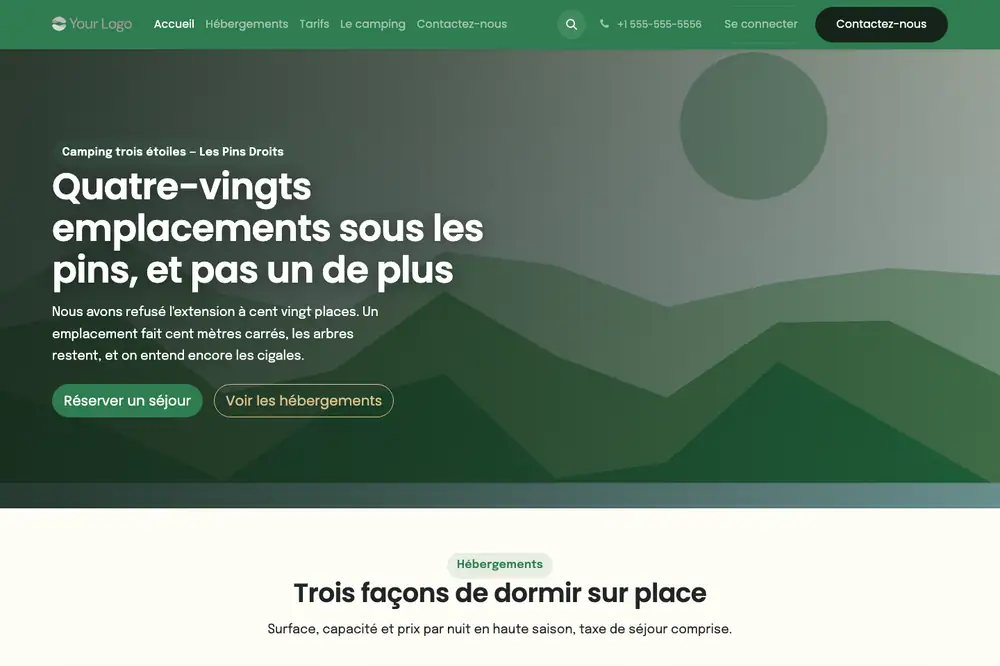 Thème Pinède — Camping et plein air (complet) — capture 1