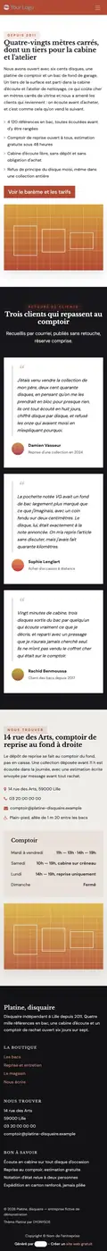 Le magasin à 414 px