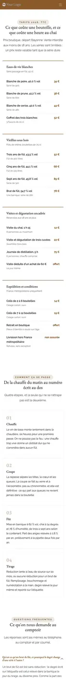 Tarifs et visites à 414 px