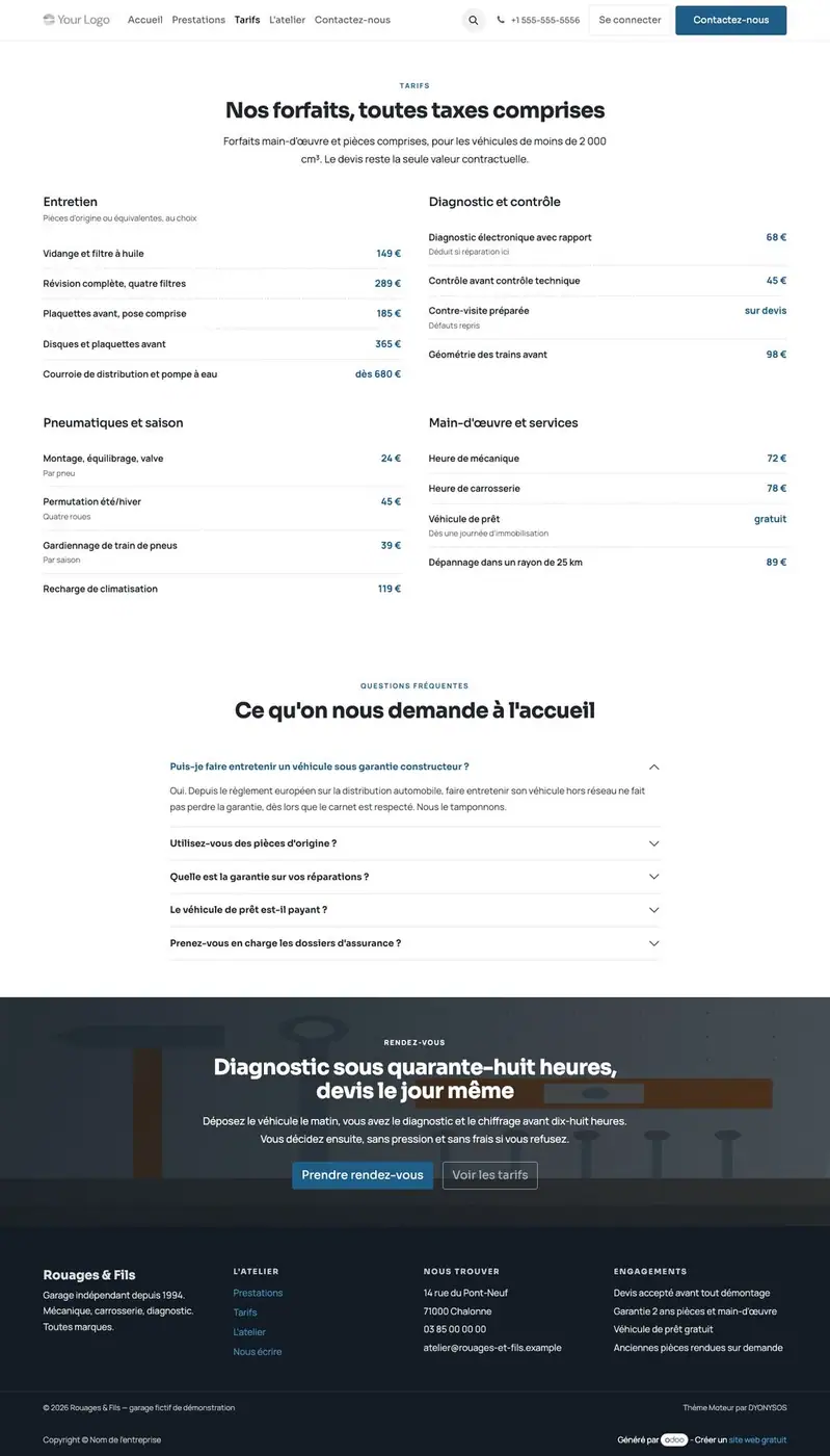 Tarifs