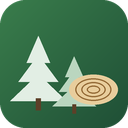 Icône de Foresterie Amérique du Nord — parterres de coupe, autorisations d'État et de province et registre des volumes (édition gratuite, Odoo 20 Community)